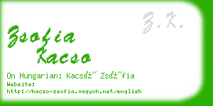 zsofia kacso business card